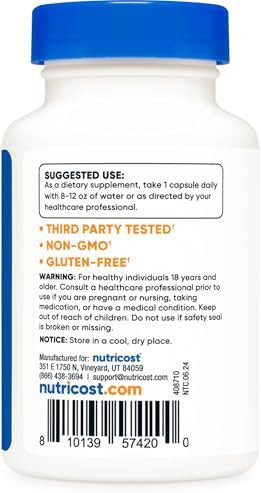 Nutricost Ashwagandha Root Extract Herbal Supplement 600Mg 30 Capsules Vegetarian Gmo Gluten