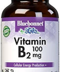 Bluebonnet Nutrition Vitamin B2 100 Mg For Cardiovascular And Nervous System Health Soy Gluten Kosher Dairy Vegan Nongmo 100 Vegetable Capsules 100 Servings
