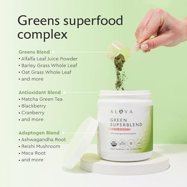 Alaya Naturals Organic Super Greens Powder 30 Servings