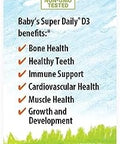 Carlson Baby's PlantBased Super Daily D3 Baby Vegetarian Liquid Vitamin D Drops 400 IU (10 mcg) per Drop Sourced from Algae for Infants and Toddlers Unflavored 90 Drops (2.54 mL)