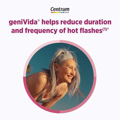 Centrum Complete Multivitamin Supplement + Hot Flash Support Menopause Support Tablets with Clinically Studied geniVida 30 Count
