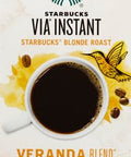 STARBUCKS VIA VERANDA BLEND MIX INSTANT COFFEE CAFFEINE PACKETS IN BOX 1.4 OZ - 0762111953321