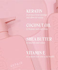 Monday Haircare Repair Shampoo And Conditioner Set 12Oz For Dry To Damaged Hair Made With Keratin Coconut Oil Shea Butter And Vitamin E