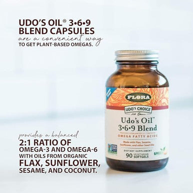 Flora Udo'S Choice Omega 369 Oil Blend Vegetarian Capsules 180 Count61582