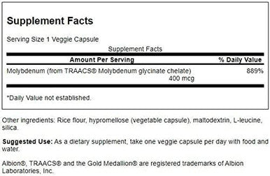 Swanson Albion Chelated Molybdenum 400 mcg 60 Veg Capsules