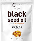 Micro Ingredients Black Seed Oil With Vitamin D3 1000 Iu 240 Softgels 2000 Mg Black Seed Oil Per Serving Nigella Sativa Oil 2-In-1 Unrefined Seed Oil Formula Non-Gmo Cgmp Manufactured