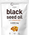 Micro Ingredients Black Seed Oil With Vitamin D3 1000 Iu 240 Softgels 2000 Mg Black Seed Oil Per Serving Nigella Sativa Oil 2-In-1 Unrefined Seed Oil Formula Non-Gmo Cgmp Manufactured