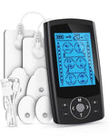 Homchy Tens Unit Muscle Stimulator 24 Modes Dual Channel Tens Ems Machine For Muscle Tension And Back Relief Rechargeable Pulse Massager With Timer 6 Upgraded Pads For Neck Shoulder Leg And Knee