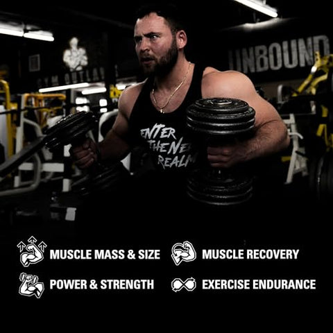 Nutrabio Unbound Byld - Natural Muscle Builder For Men Support Muscle Growth Recovery And Strength - 30 Servings 60 Capsules