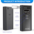 Homealexa Breathalyzer For Alcohol Portable Alcohol Tester With Digital Bac Display High Accuracy Sensor 3-5S Fast Test Personal Breathalyzer With 10 Mouthpieces For Home Party Use