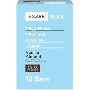 RXBAR Protein Bars, Protein Snack, Snack Bars, Vanilla Almond, 22oz Box (12 Count)