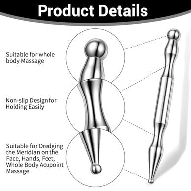 Matwsec Acupuncture Pen Stainless Steel Acupressure Pen Reflexology Massage Tool For Body Face 8 Sized Headed Acupuncture Needles Manual Deep Tissue Tool Body Point Probe Pens For Full Body Relaxing 4 Pcs