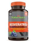 Kaibro Nutra Resveratrol 1500mg per Serving of Organic Trans Resveratrol and Potent Antioxidants Pure Extra Strength Complex Anti Aging Radiant Skin and Immunity Support 45 Day Supply
