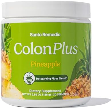 Santo Remedio Colon Plus Colon Cleanser Dietary Psyllium Husk Fiber And Probiotics Supplement 30 Servings Pineapple Flavor