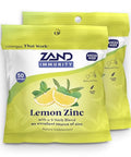 ZAND Immunity Lemon Zinc Throat Lozenges 2 Pack GoodforYou Dry Mouth Lozenges Immune Support Supplement w/Zinc 5mg Eucalyptus Mullein Soothe a Dry Throat Natural Flavor Gluten 50ct ea