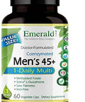 EMERALD LABS Bundle with B Healthy (120 Veg Caps) and Mens 45+ 1Daily Multi (60 Veg Caps) Vegan Vitamin B Complex with Full Spectrum B Vitamins Mens Multivitamin with CoQ10 Lycopene and More