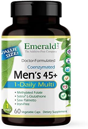 EMERALD LABS Bundle with B Healthy (120 Veg Caps) and Mens 45+ 1Daily Multi (60 Veg Caps) Vegan Vitamin B Complex with Full Spectrum B Vitamins Mens Multivitamin with CoQ10 Lycopene and More