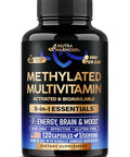 Nutraharmony Methylated Multivitamin - B2 B6 5-Mthf & B12 Antioxidants C & E Vitamin D3 & K2 - For Men & Women - 9-In-1 Mthfr Supplement With Tmg - Energy Brain & Mood - Vegan - Made In Usa 120 Capsules