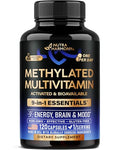 Nutraharmony Methylated Multivitamin - B2 B6 5-Mthf & B12 Antioxidants C & E Vitamin D3 & K2 - For Men & Women - 9-In-1 Mthfr Supplement With Tmg - Energy Brain & Mood - Vegan - Made In Usa 120 Capsules