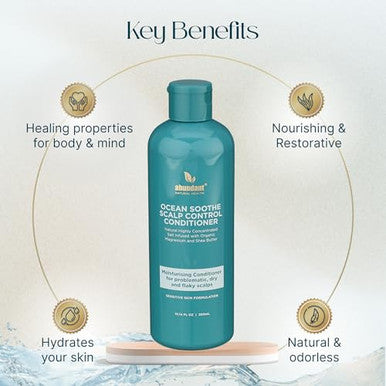 Abundant Natural Health Ocean Soothe Scalp Relief Bundle with Highly Concentrated Magnesium Salt for Dry and Flaky Skin, Quick Absorption, All Natural and Fragrance- Scalp Treatment