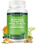 Mulittea Moringa Capsules Organic 1000Mg 7In1 Superfood With Turmeric Ginger Elderberry Licorice & Boswellia Support Immune Skin Gut & Antioxidantnongmo Gmp 120 Vegan Capsules 2 Months Supply