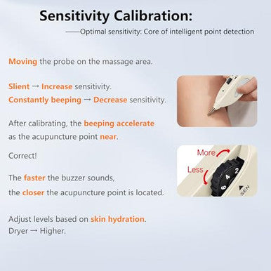 Leawell Electronic Acupuncture Meridian Pen Electric Acupoints Finder Acupressure Point Therapy Tool For Pain Relief With 3 Massage Heads Rechargeable