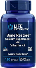 Life Extension Bone Restore + Vitamin K2 Vitamins & Minerals Maintain Bone Health & Strength - Fortifying Nutrients Calcium, D3 & Important Bone Building Minerals - Non-Gmo, Gluten--120 Capsules