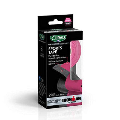 Curad Performance Series Ironman Sports Tape Black and Pink 1.5 x 10yds 2 Count