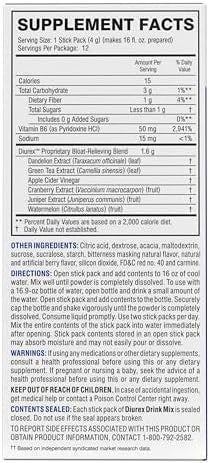 Diurex Drink Mix Diuretic Supplement Mixed Berry Flavor Bloat Relief With Diurex Proprietary Bloatrelieving Blend Single Serve 12 Pack