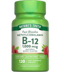 Nature's Truth B12 Vitamin Sublingual Tablets 1000 mcg 120 Count Vegan NonGMO and Gluten Free Vegan NonGMO and Gluten Free