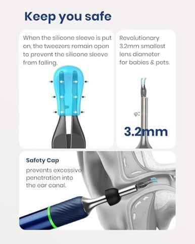 Bebird Note 5 Ear Camera Wax Removal Ear Wax Removal Tool Camera Ear Tweezers With Camera 10 Megapixels Ear Otoscope Camera 12 Ear Spoon Ear Cleaner With Camera For Earwax Cleaning