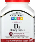 21St Century Chewable Vitamin D3 Orange 100 Mcg (400 Iu) 110 Tablets