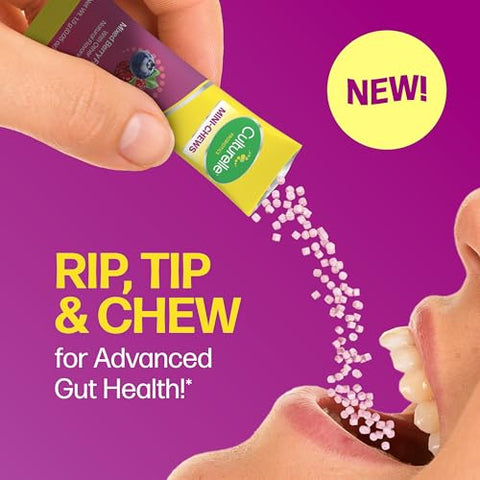 Culturelle Complete 3-In-1 Biotics Mini-Chews Daily Probiotic For Digestive Health With Prebiotics And Postbiotics For Gut Balance Mixed Berry Flavor 28 Count