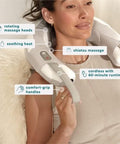 Homedics Shiatsu Rechargeable Neck Massager With Heat, Deep-Kneading Shiatsu Massage, Comfort-Flex Handles, Integrated Controls, Cordless, Relaxes Muscle Tension, Releases Sore Muscles