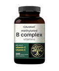 NatureBell Methylated B Complex Vitamins 240 Vegetarian Capsules High Bioavailability 12in1 Formula for Immune Health and Energy Support* NonGMO and GlutenFree