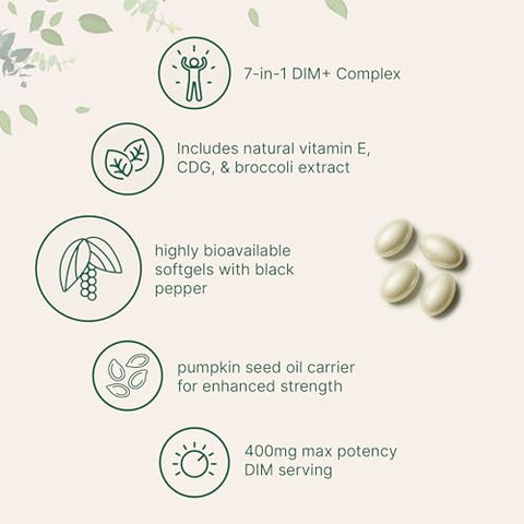 Micro Ingredients Dim Supplement 400Mg For Men & Women 240 Softgels With Pumpkin Seed Oil Highly Bioavailable 7-In-1 Complex With Vitamin E Cdg Broccoli & Black Pepper Extract