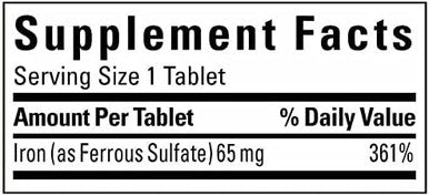 Nature Made Iron 65 Mg (325 Mg Ferrous Sulfate) Tablets, Dietary Supplement For Red Blood Cell Support, 365 Tablets, 365 Day Supply Bunde With Weekly Pill Organizer