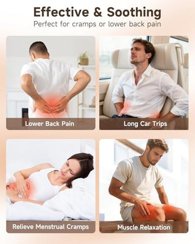Gilaygrow Cordless Heating Pad With Massager For Back Pain Relief Portable Wearable Heat Belt For Lower Back 8000Mah Rechargeable Wireless Electric With 3 Heat 3 Vibration s For Women Men Mom Dad Seniors