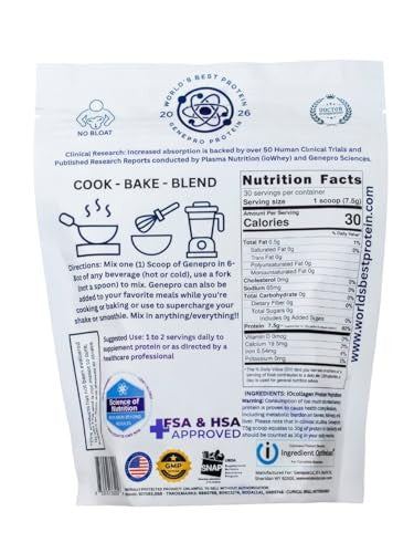 Genepro Nexgen Unflavored Collagen Peptides - Lactose-Free Gluten-Free Protein Supplement Shake For Hair Skin And Nails (30 Servings)