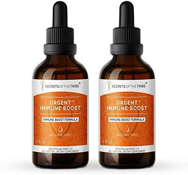 Secrets of the Tribe - Urgent Immune Boost, Immune Boost Formula, Herbal Supplement Blend Drops Alcohol-Free Liquid Extract (2x4 fl oz)