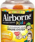 Airborne 500Mg Vitamin C Immune Support Zinc Gummies For Kids Assorted Fruit Flavor Gluten Crafted Blend With Powerful Antioxidants Vitamins C & E 21 Gummies (4 Pack)
