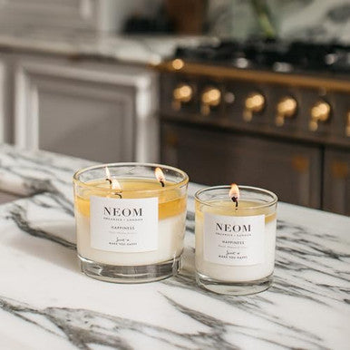 Neom Happiness Scented Candle 3 Wick Essential Oil Aromatherapy Candle Neroli Mimosa & Lemon Scent To Make You Happy