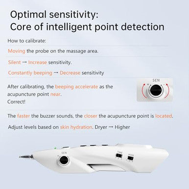 Leawell Electronic Acupuncture Pen Meridian Acupoints Finder Electric Acupressure Point Massage Pulse Therapy Tool For Pain Relief Rechargeable