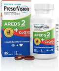Preservision Areds 2 Eye Vitamins With Coq10 For Heart Health #1 Eye Doctor Recommended Brand Lutein And Zeaxanthin Supplement With Vitamin C & E Zinc And Copper 100 Softgels