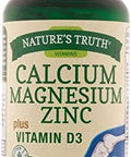 Nature's Truth Calcium, Magnesium, Zinc Plus Vitamin D3 Supplements, 90 Count (Pack of 3)
