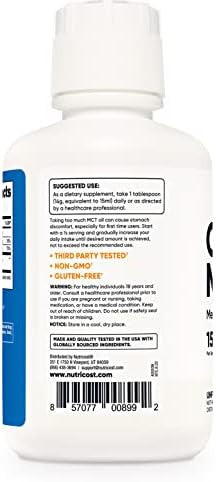 Nutricost C8 Mct Oil 16Oz Keto Paleo Nongmo