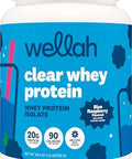 Wellah Clear Whey Protein Isolate Powder (Blue Raspberry) 30 Servings - 20G Of Protein 90 Calories Sweetened With Stevia