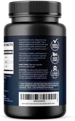 Havasu Nutrition High Strength Ashwagandha Supplement Capsules (45 Servings) & Saw Palmetto 500Mg Larginine 500Mg Complex (30 Servings)