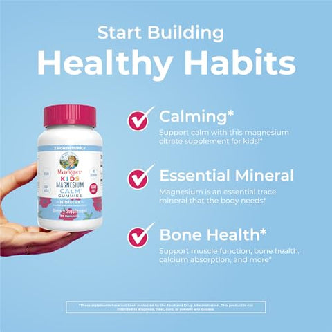 Maryruth'S Kids Magnesium Calm Gummies (Hibiscus) & Vitamin K2 D3 Gummies (Peach Mango & Apricot) No Gelatin Vitamins For Sleep Bone Support & Overall Health Vegan Non-Gmo Gluten Free