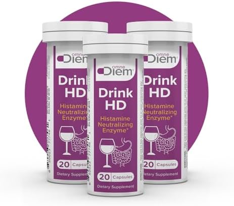 Omne Diem Drinkhd 20 Count 3 Pack - Diamine Oxidase - Dao Enzyme In A Convienant Carry Package.
